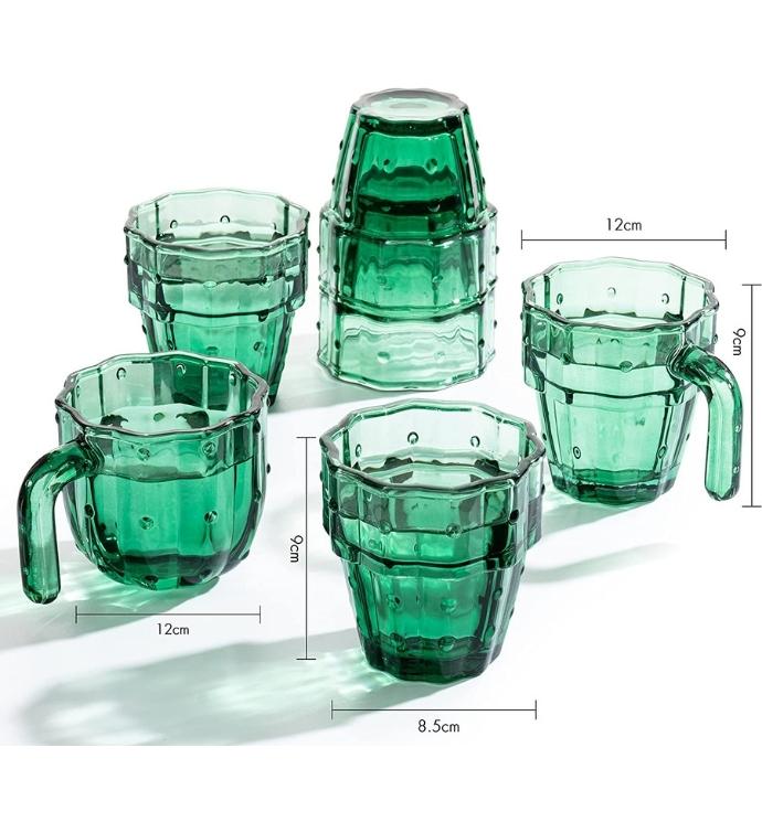 Cactus Stackable Glasses Set Of 6 - 10oz Each