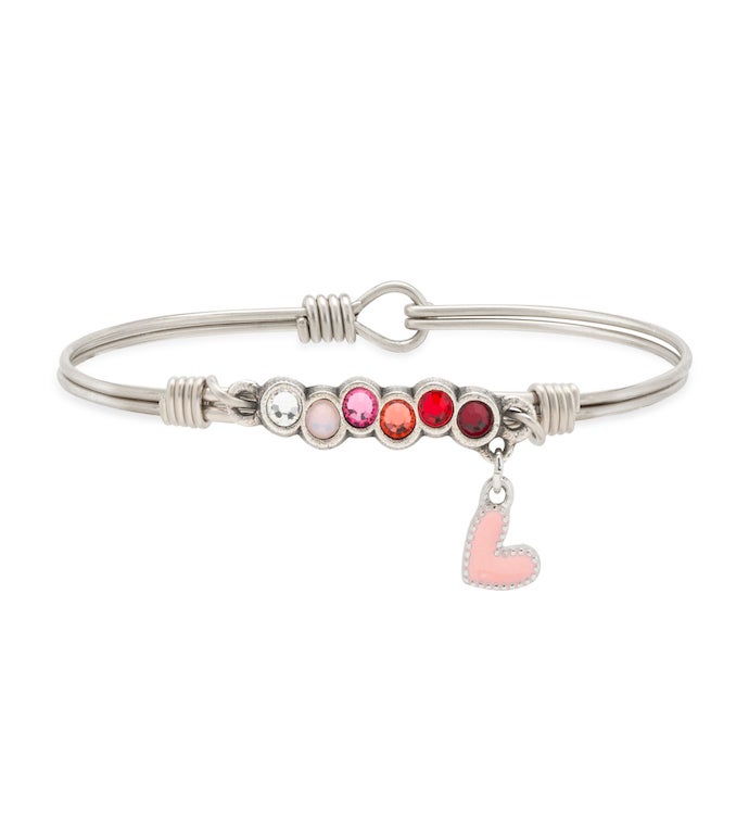 Luca + Danni Pink Heart Starlight Bangle In Love Ombre