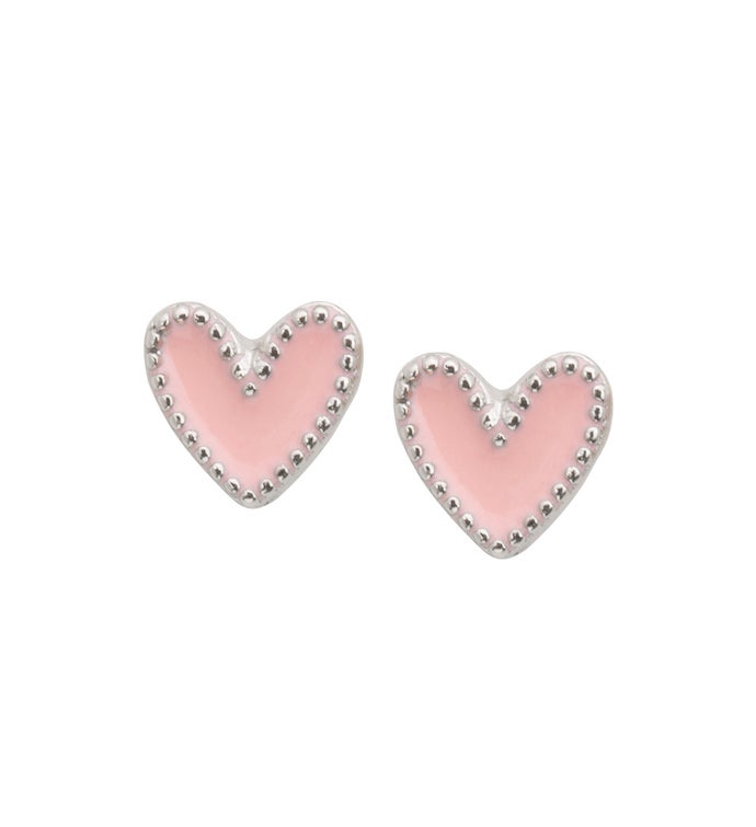 Luca Danni Heart Stud Earrings In Pink | Marketplace | 1800Flowers