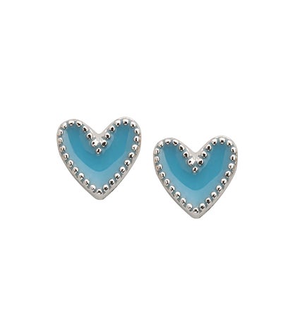 Luca + Danni Heart Stud Earrings In Blue