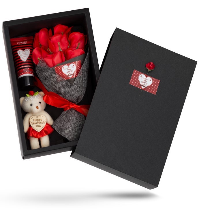 Valentines Day Gifts for Her, Bath & Body Spa Gift with Cuddly Bear