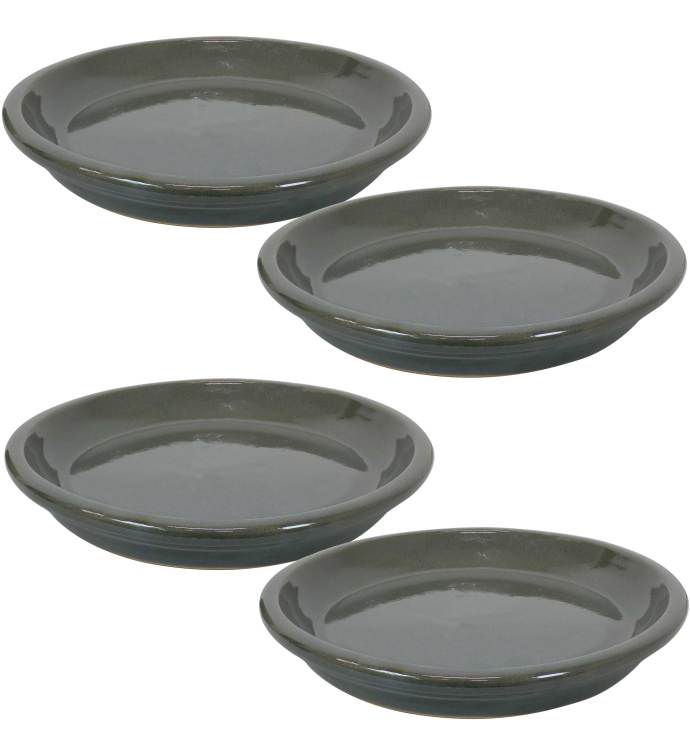 Set Of 4 Glazed Ceramic Planter Saucer Marketplace 1800Flowers   Mk029302x 