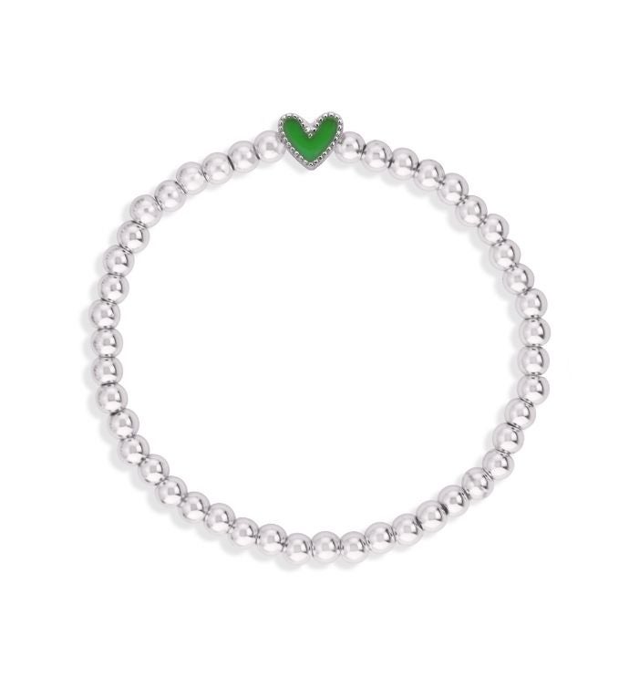 Luca + Danni Heart Stretch Bracelet In Green