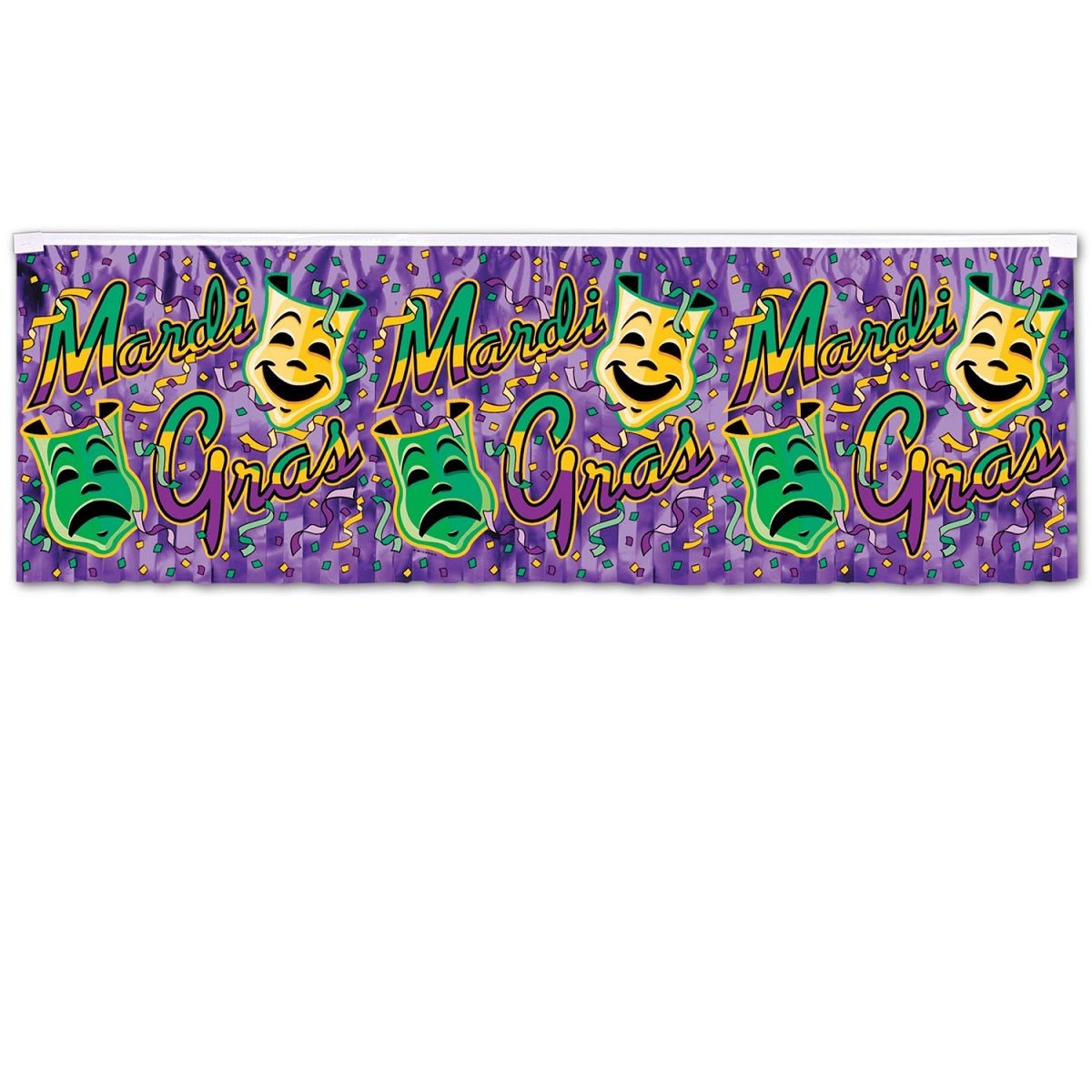 Pack Of 12 Purple & Green Fringe Banner Hanging Party Decorations 4'