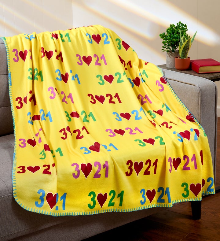 Down Syndrome Awareness Yellow Fleece Blanket
