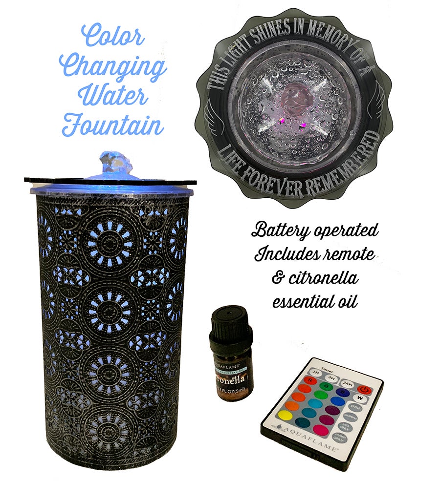 Light Up Color Changing Memorial Water Fountain & Diffuser