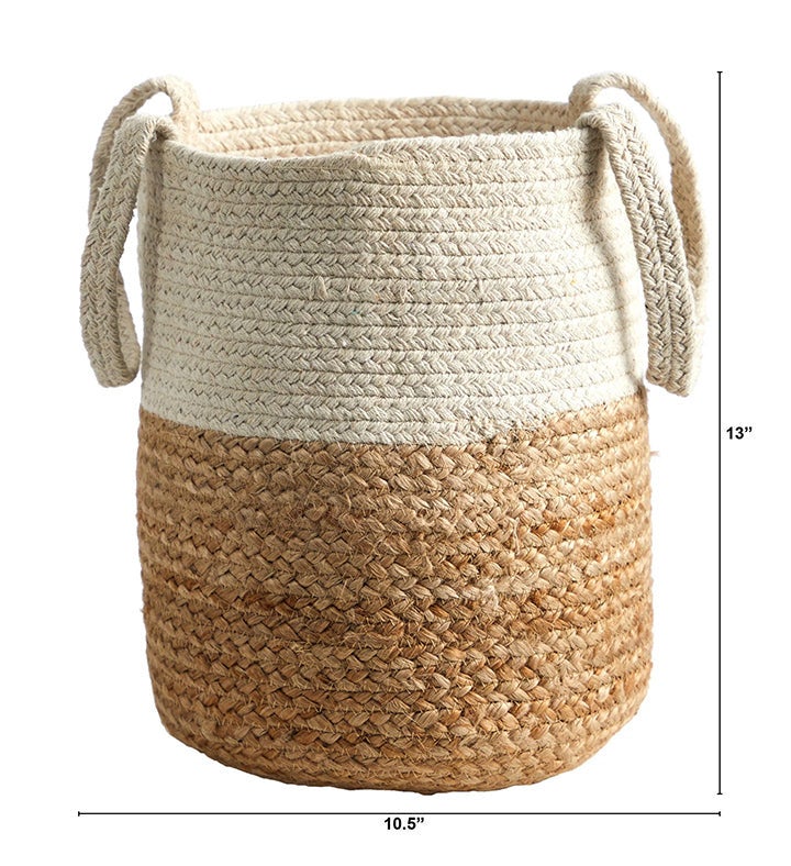 Nearly Natural 12.5 Handmade Natural Jute And Cotton  Planter