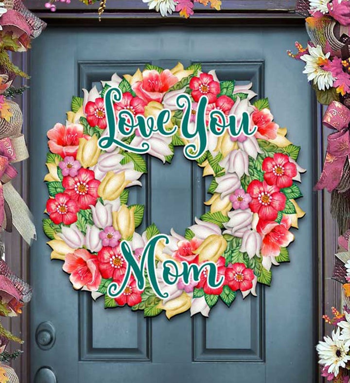 Love you mama flowers holiday door wreath marketplace 1800flowers