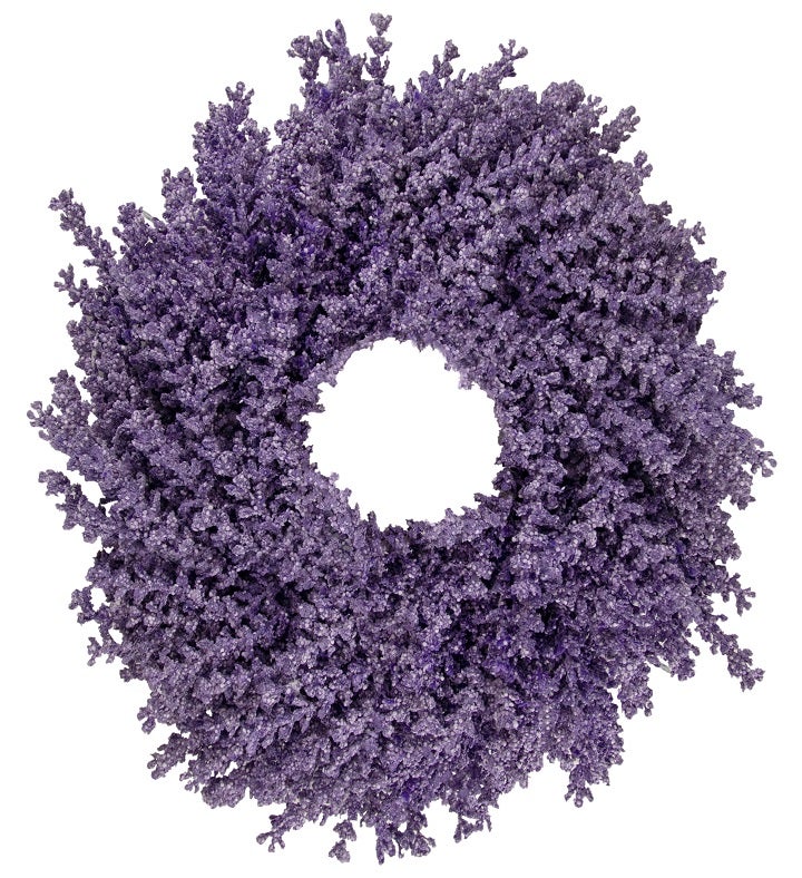 Purple Lavender Artificial Floral Spring Wreath 15 inch Unlit