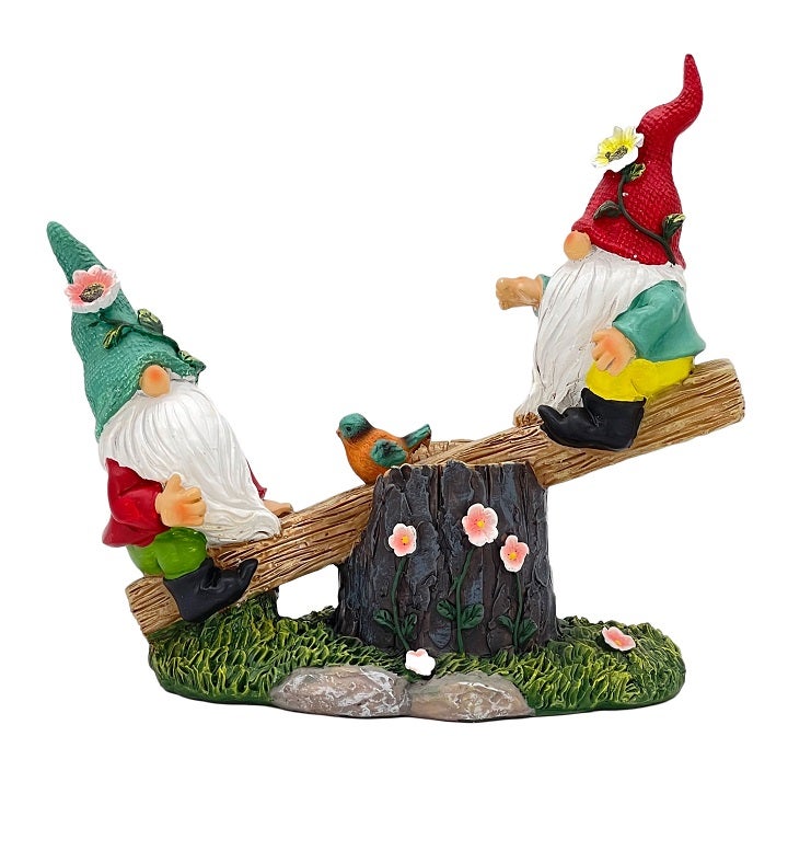 See saw Garden Gnome Statue 10.6"