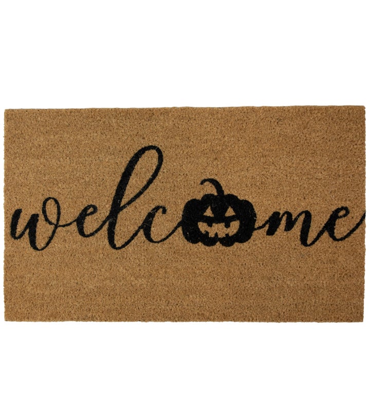 Natural Coir Pumpkin "Welcome" Halloween Doormat 18" x 30"