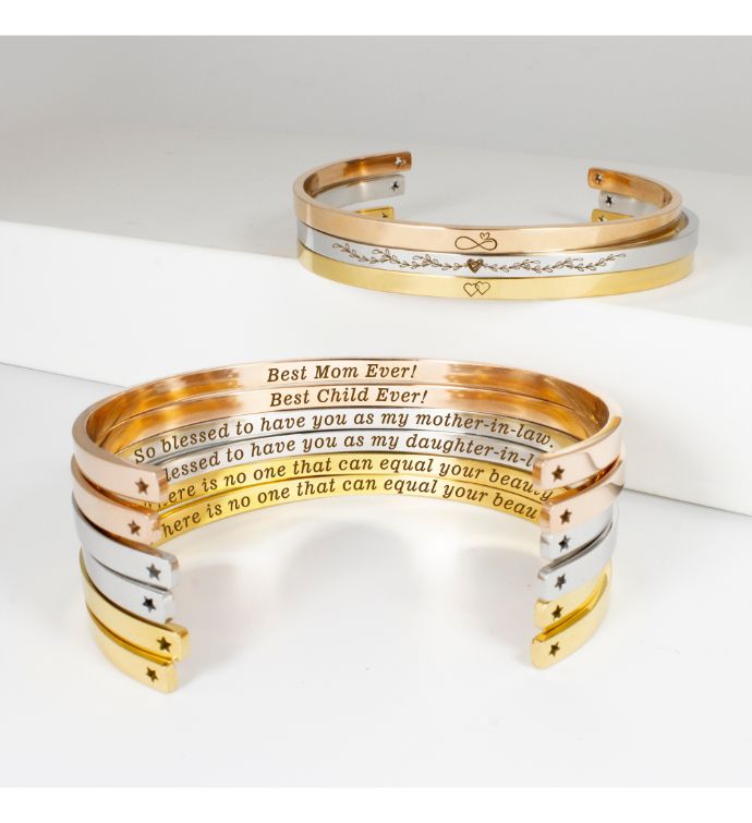 "you Will Always Be There For Me…"  Gold Matching Adjustable Bracelets