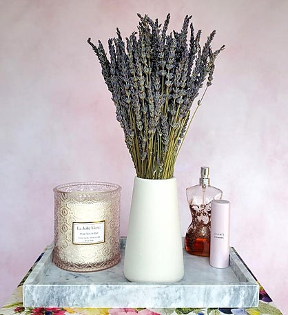 Lavender Everlasting Dried Bouquet with Vase