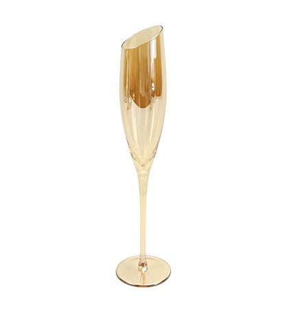 Jeanne Fitz Slant Collection Champagne Glasses Set Of 2 Gold