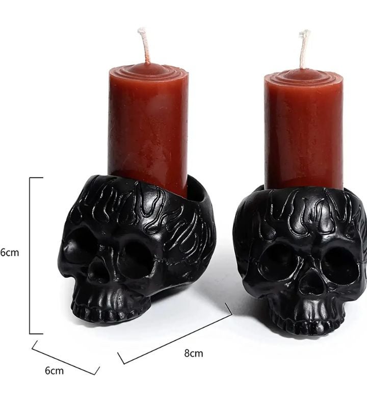 Skull Blood Candles Bleeding Dripping Red Wax Skeleton Candle 2 Pack