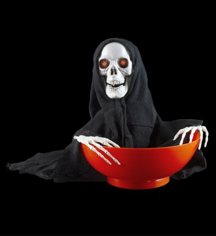 10.5" Animated Grim Reaper Halloween Candy Bowl
