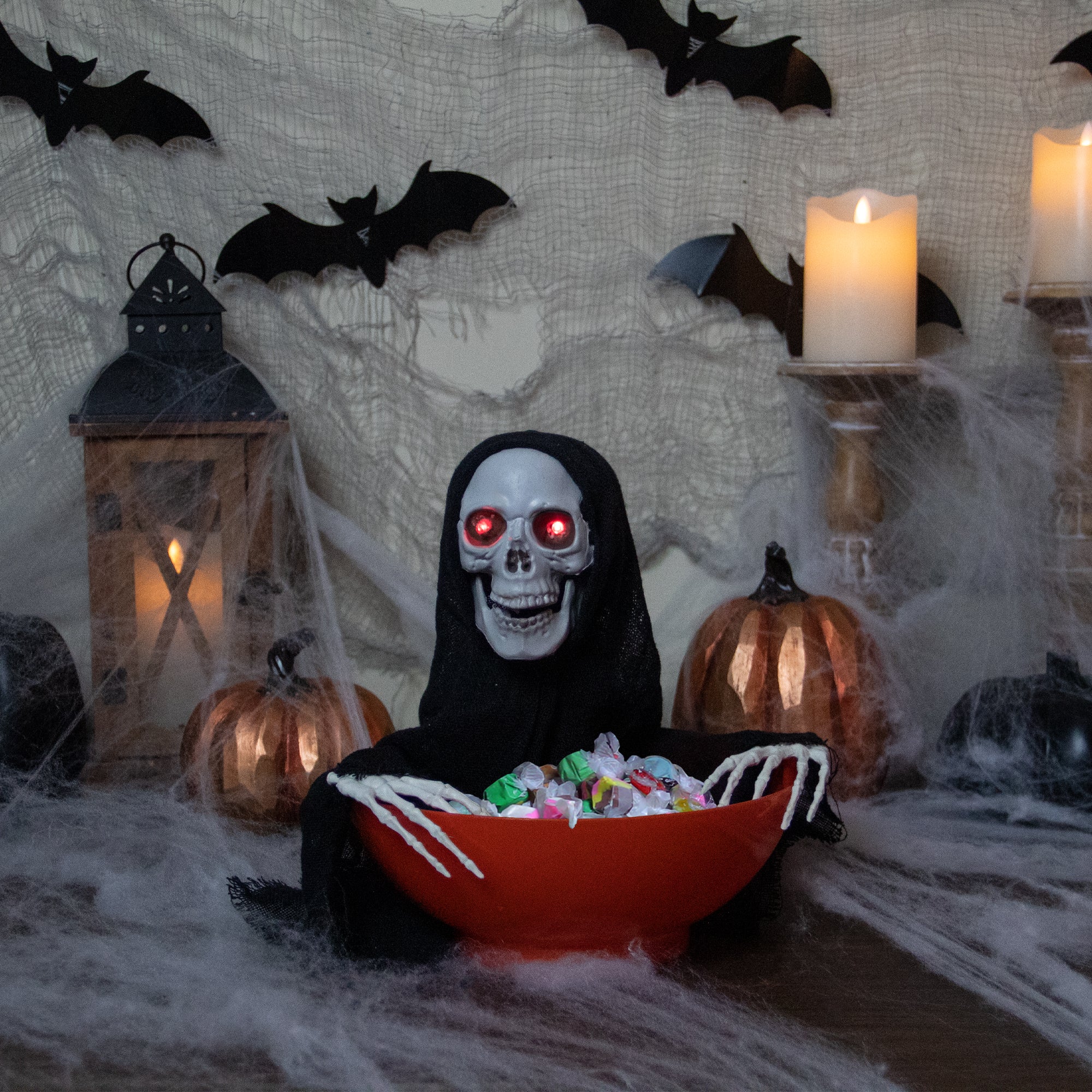 10.5" Animated Grim Reaper Halloween Candy Bowl