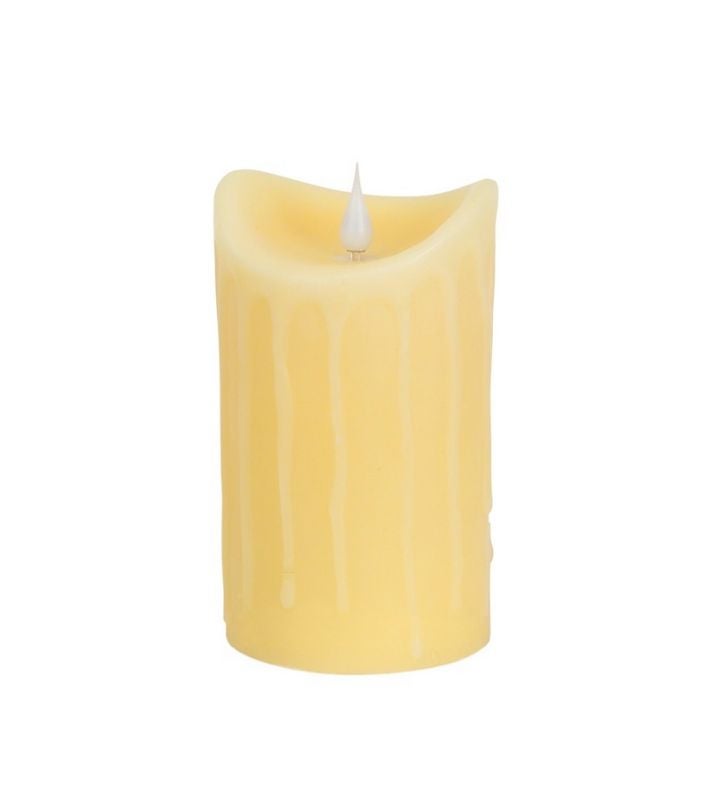 Pre lit Ivory Battery Operated Flameless Led Pillar Candle