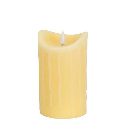 Pre-lit Ivory Battery Operated Flameless Led Pillar Candle