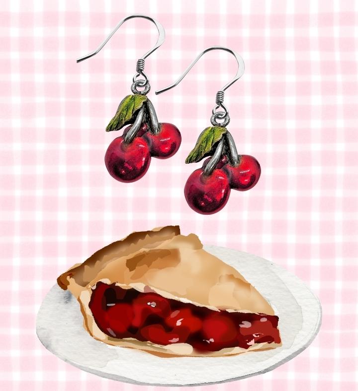 Cherries Charm Earrings