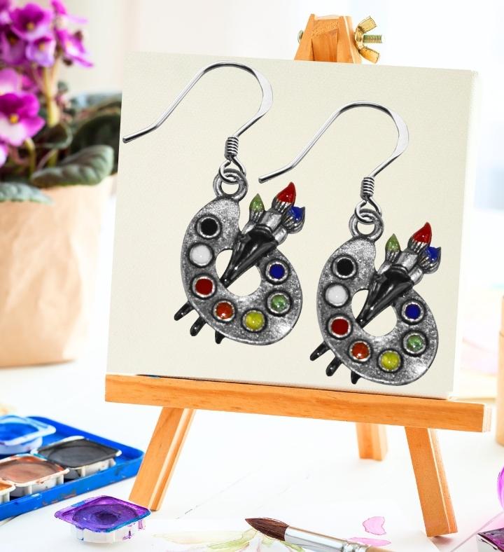 Artist Palette Charm Earrings