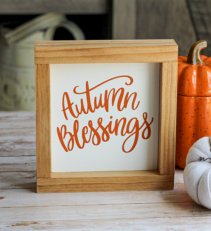 Autumn Blessing Wall Sign   7x7 Inches