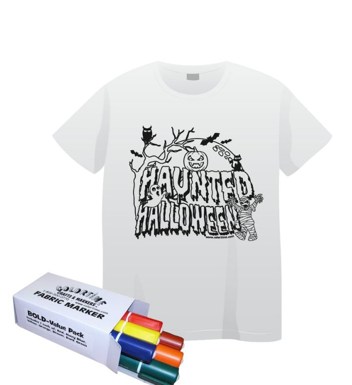 Colortime Haunted Halloween Shirt & Marker Pack