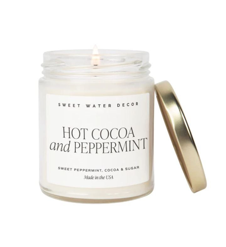 Hot Cocoa And Peppermint Candle