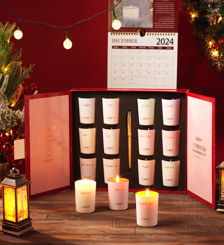 Candle Gift Set Scented Calendar And Gold Pen | Marketplace | 1800Flowers