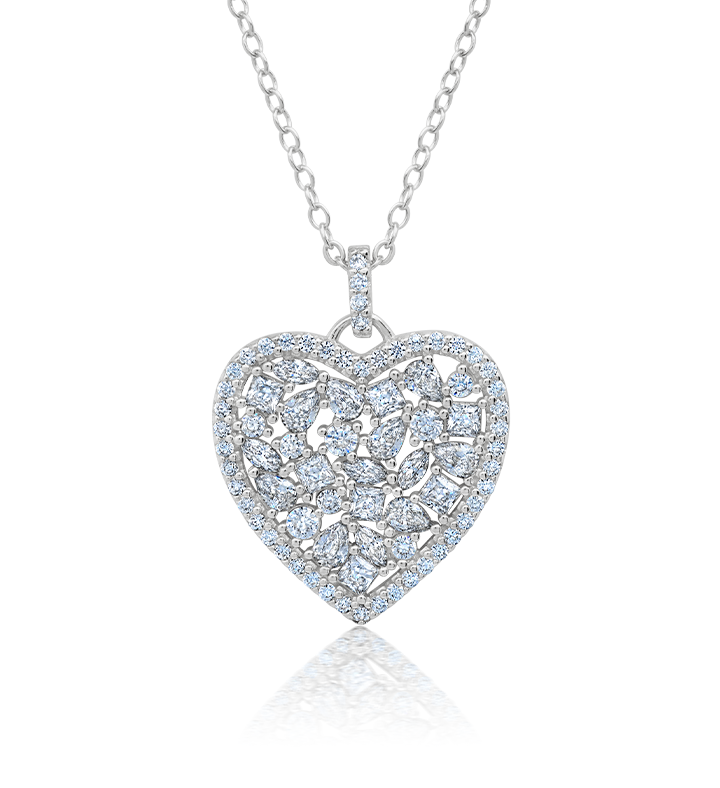 Pave Heart Shaped Extending Necklace | Marketplace | 1800Flowers