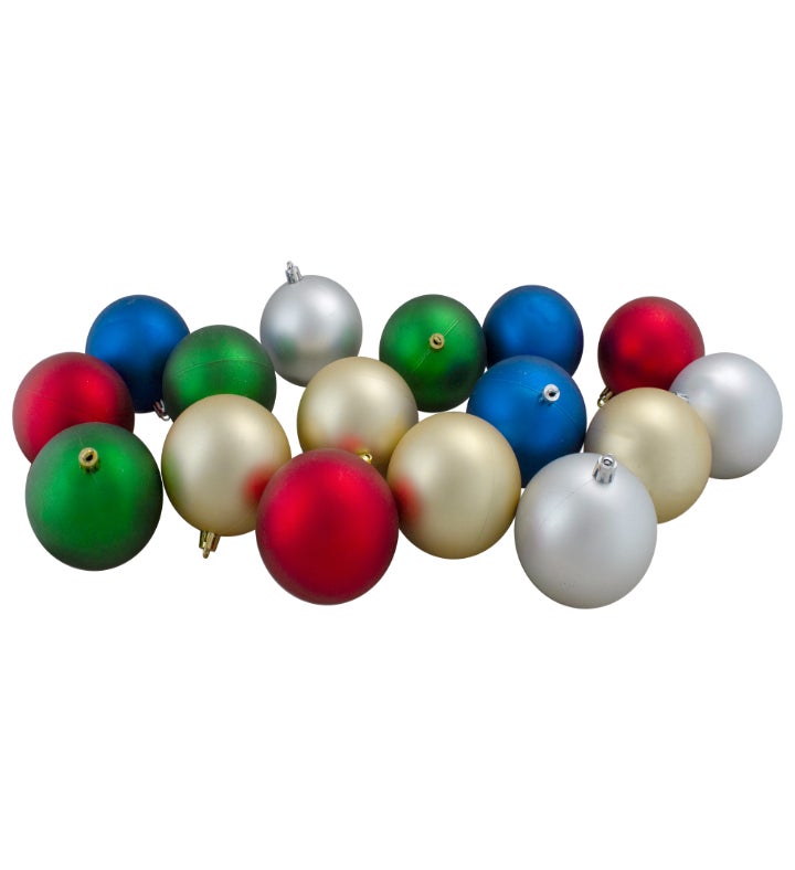 60ct Multi-colored Shatterproof 2-finish Ball Ornaments