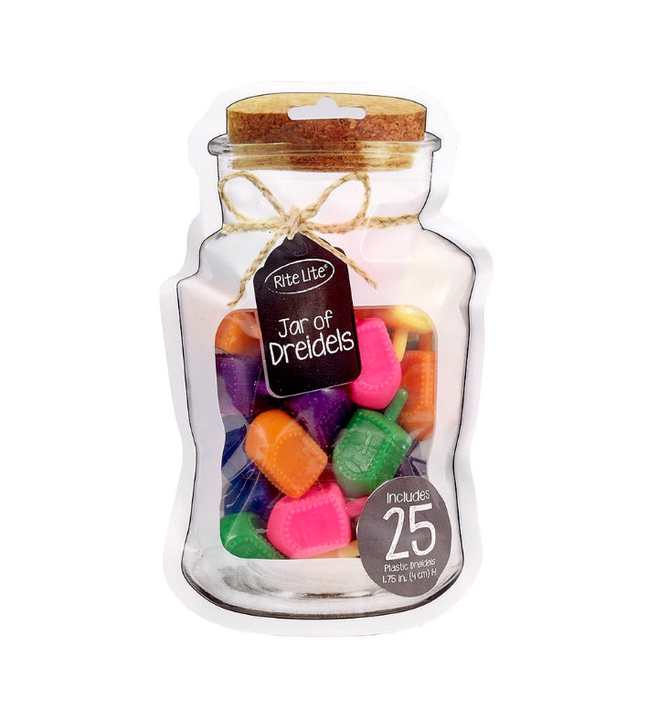 Jar Of Dreidels Spin The Dreidel Hanukkah Game With 25 Multi-color Pieces