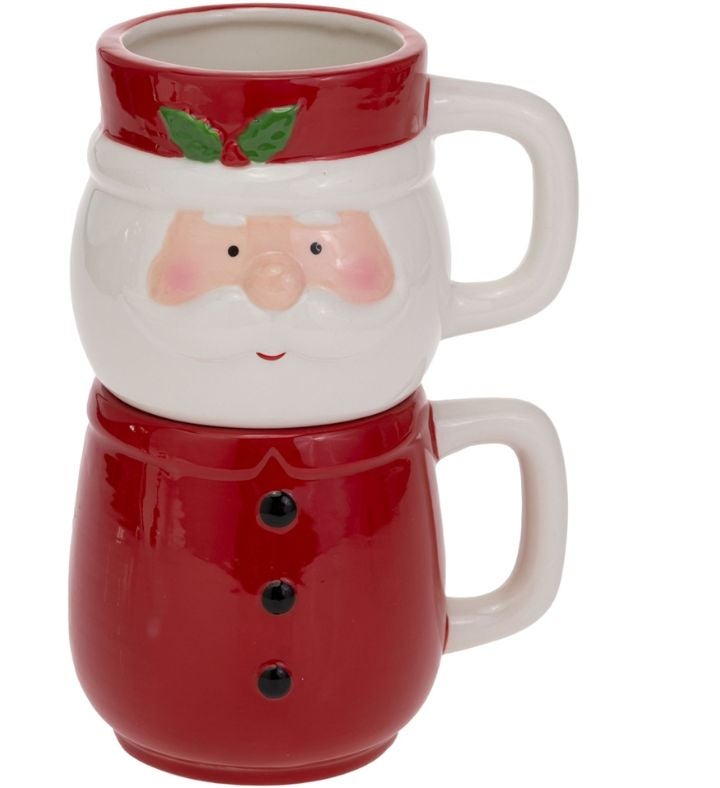 Festive Santa Stack Mug Duo 2Piece Set | Marketplace | 1800Flowers