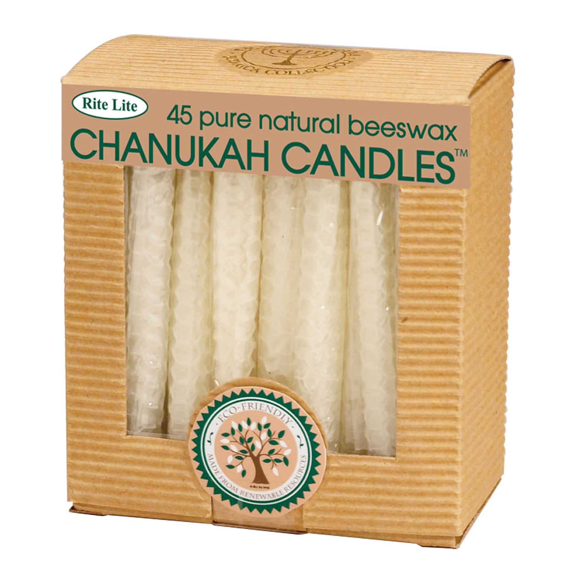 Pack Of 45 White Eco-friendly Natural Beeswax Hanukkah Candles 4