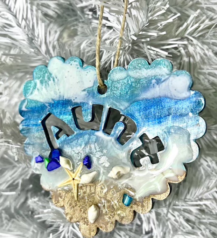 Family Hand painted Seascape Ornament