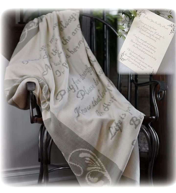 Memorial Blanket Sympathy Gift In Loving Memory Knit Throw