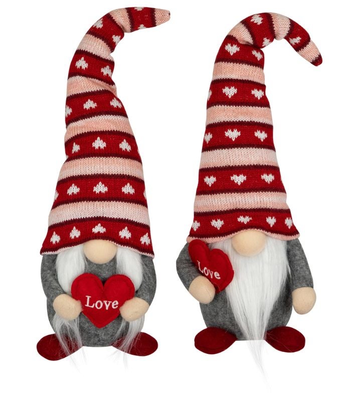 Girl And Boy Gnome "love" Heart Valentine's Day Figures  15"   Set Of 2