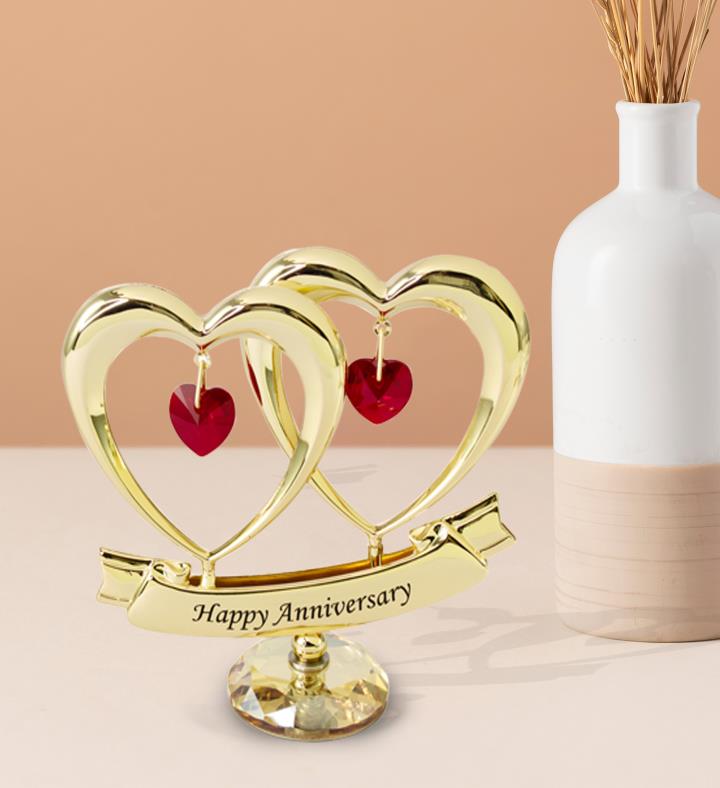 Double Heart Happy Anniversary Ornament