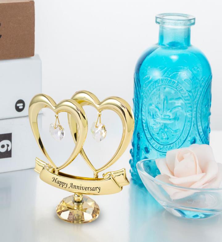 Double Heart Happy Anniversary Ornament