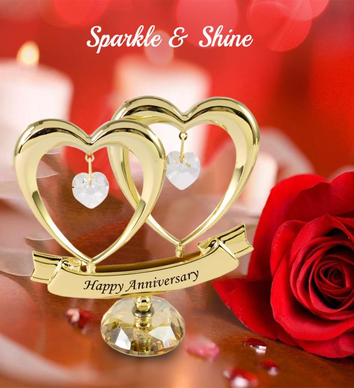 Double Heart Happy Anniversary Ornament