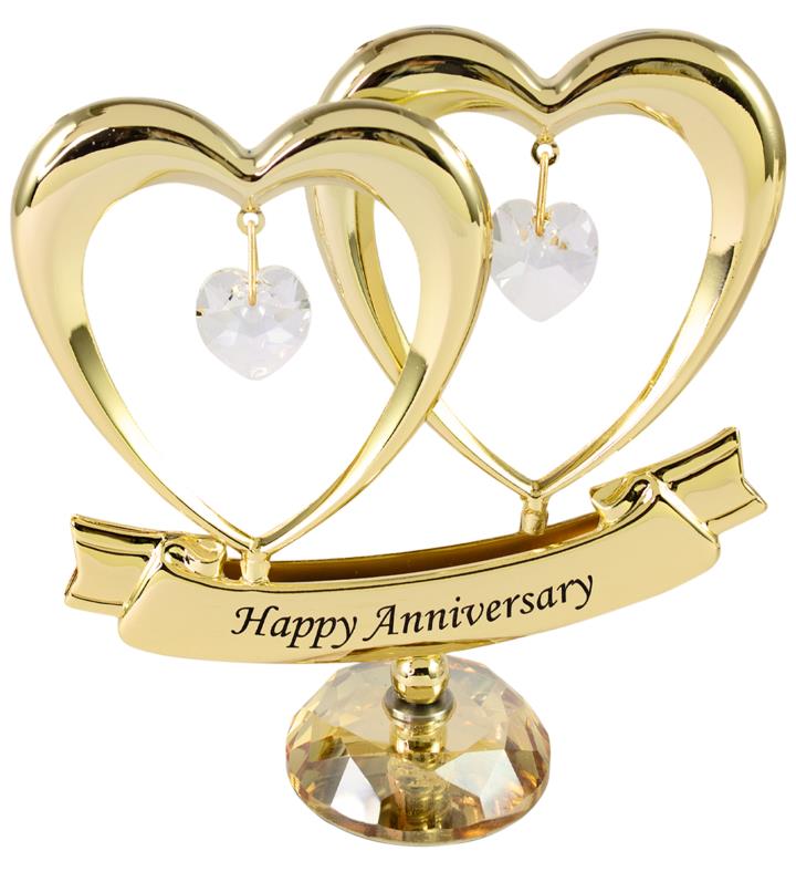 Double Heart Happy Anniversary Ornament