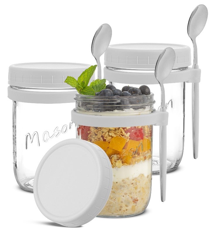 Dawn Glass Overnight Oats Containers Set Of