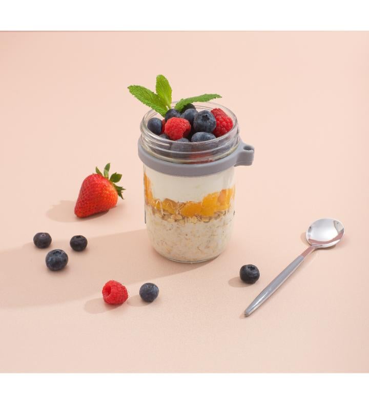 Dawn Glass Overnight Oats Containers   Set Of 3