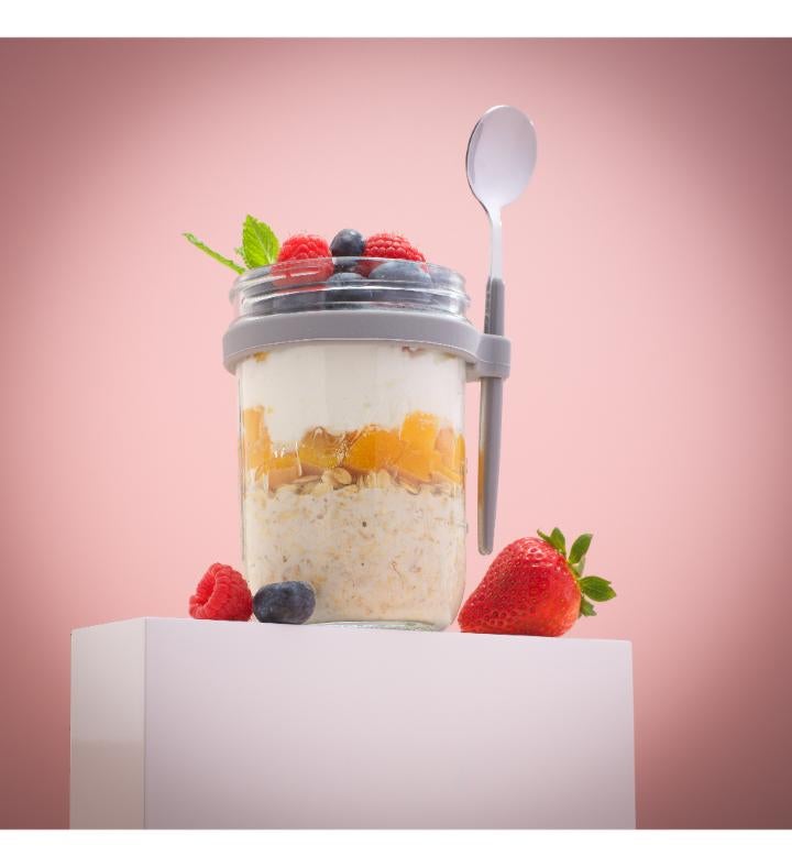 Dawn Glass Overnight Oats Containers   Set Of 3