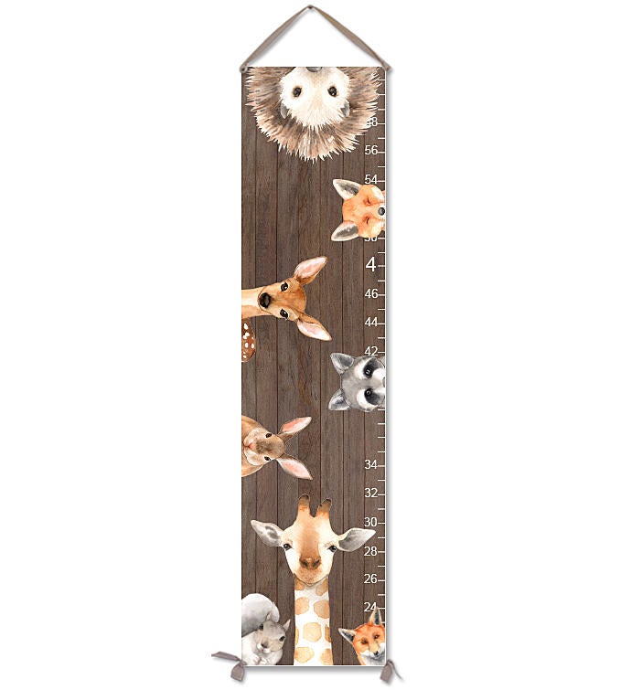 Canvas Growth Chart with Woodland Animals