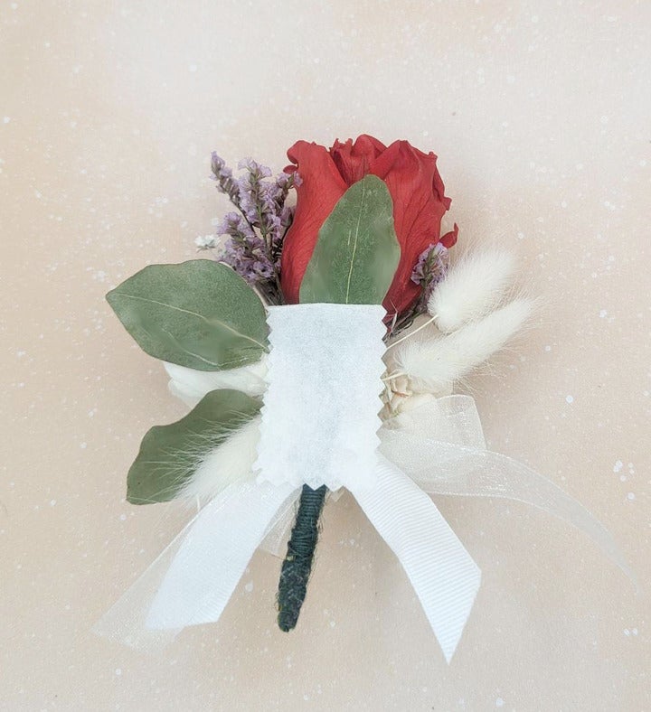 Preserved Red Rose Boutonniere
