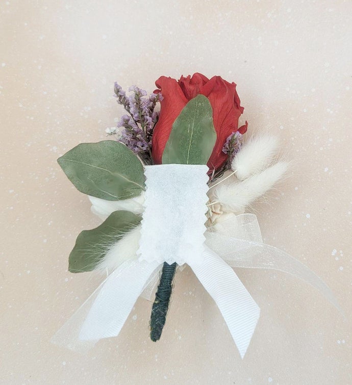 Preserved Red Rose Boutonniere