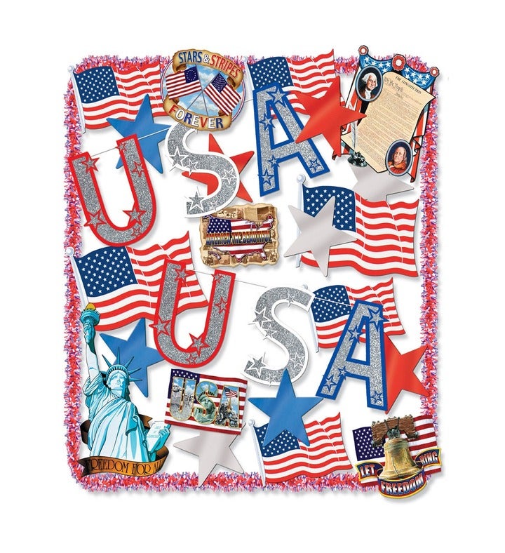 25 piece Blue And Red Patriotic Party Accessory Kit