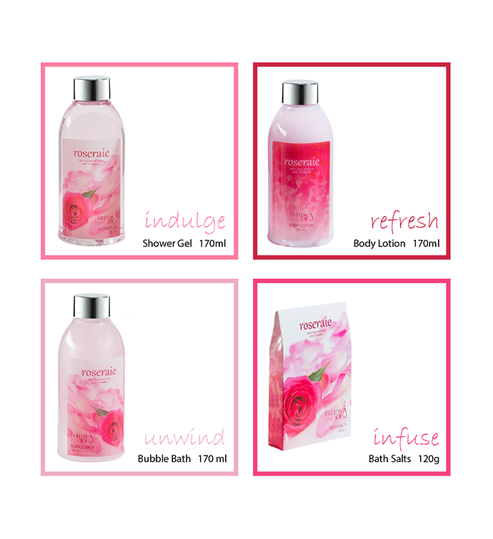 Pink Rose Bath and Body Home Spa Gift Set