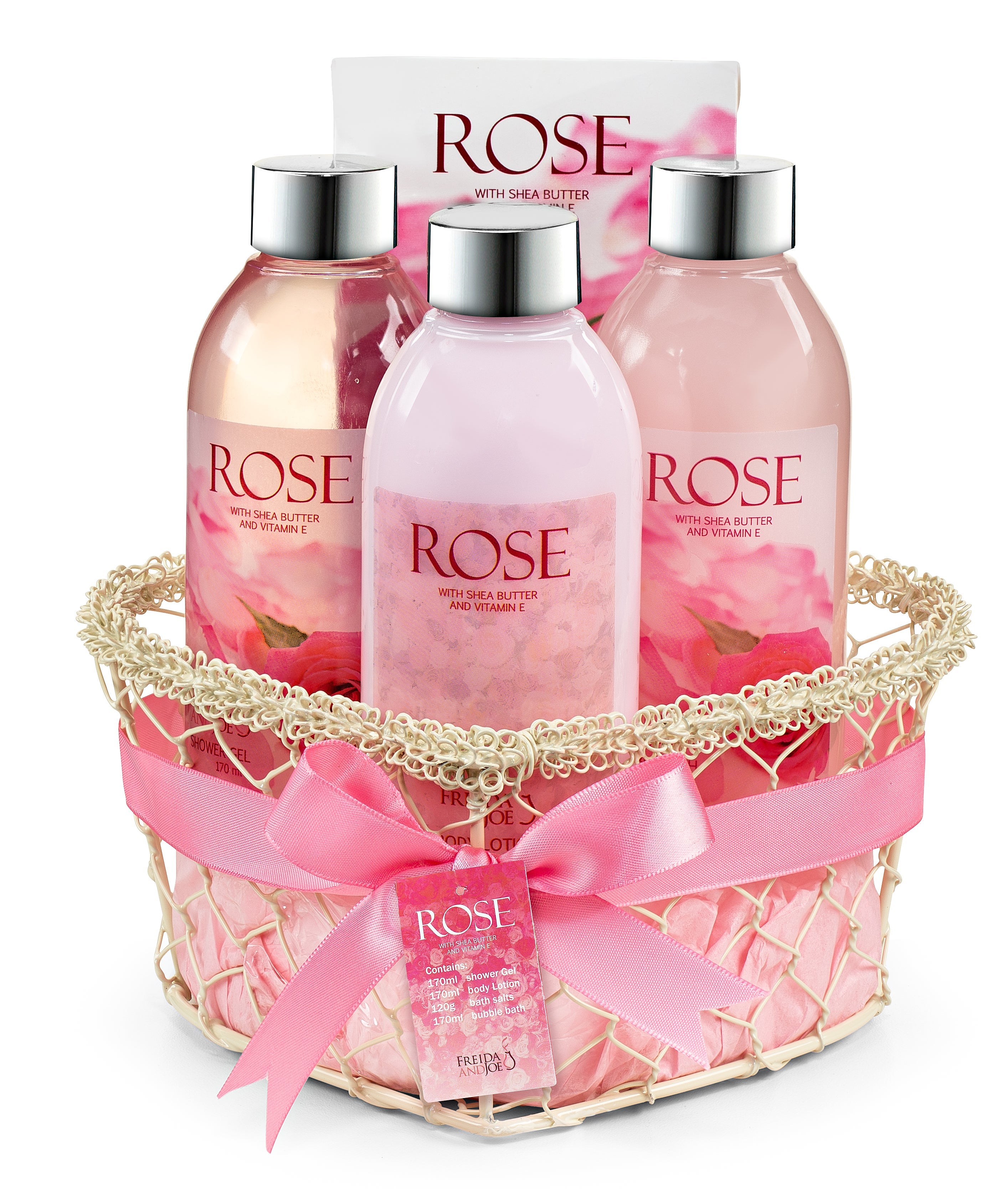 Women's Gift Set Shower Gel Cream Body Bath Foam Rose Soap